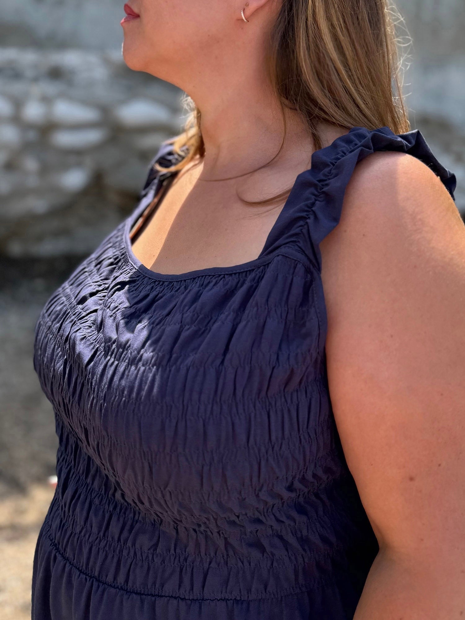 ARTESIA smocked dress in Navy Trades of Hope ARTESIA smocked dress in Navy Trades of Hope