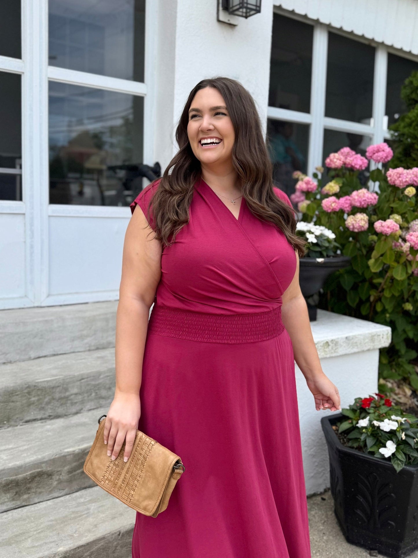 AUBREE dress in Pomegranate