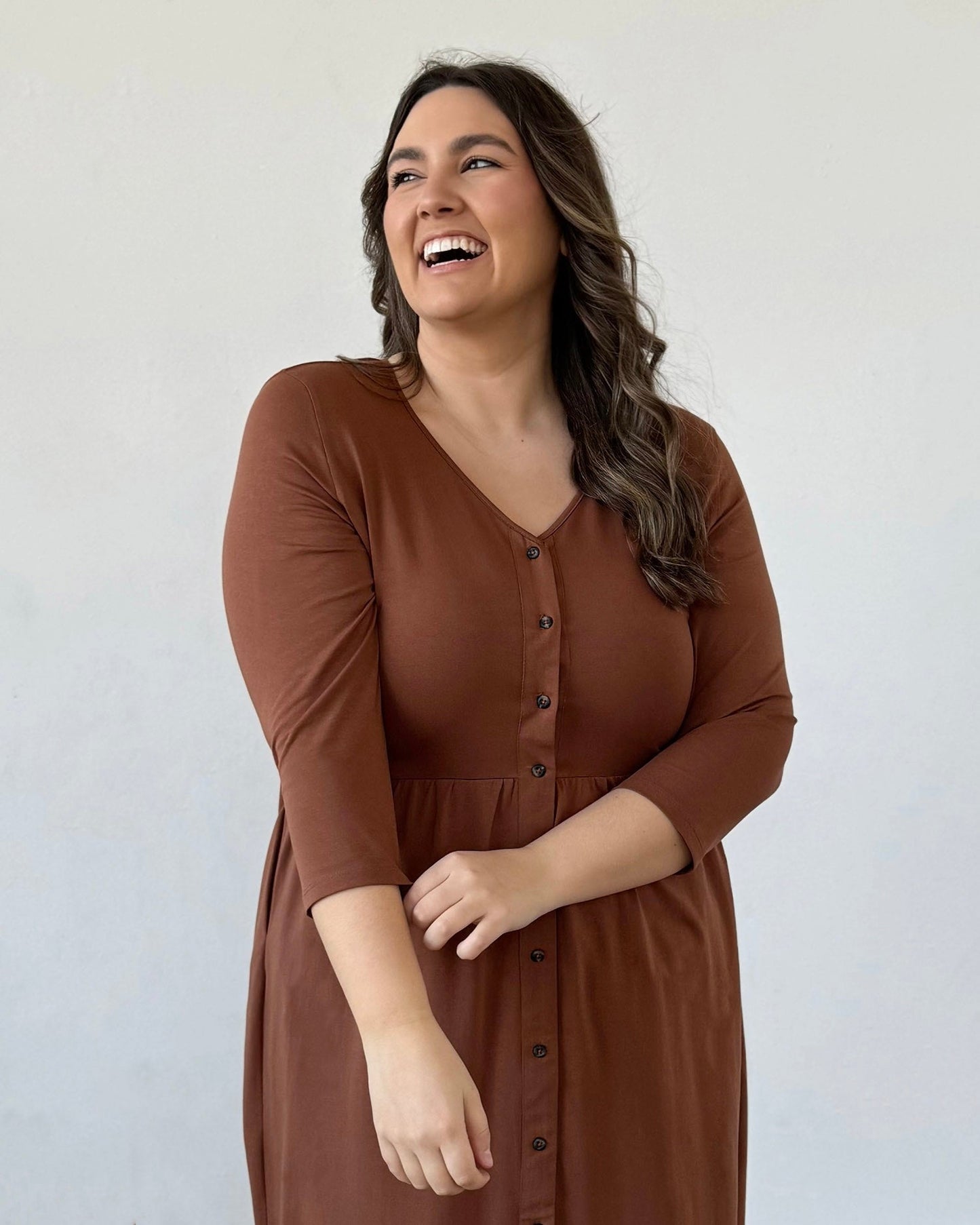 SOFIA dress in Cacao Brown