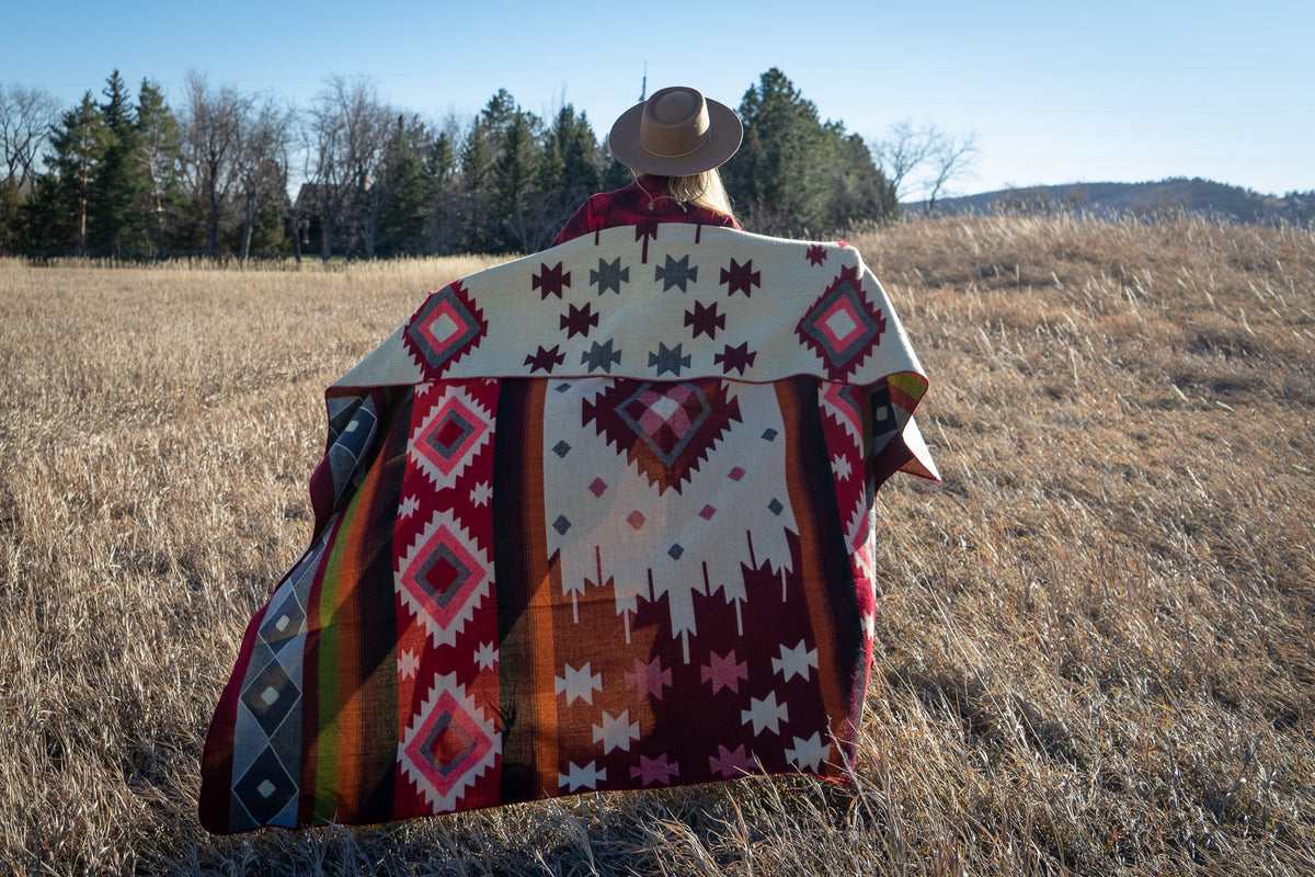 Andean Alpaca Wool Blanket - Rojo