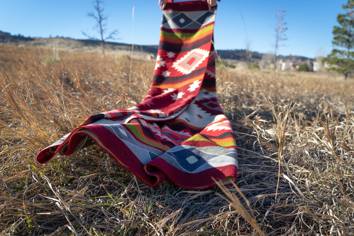 Andean Alpaca Wool Blanket - Rojo