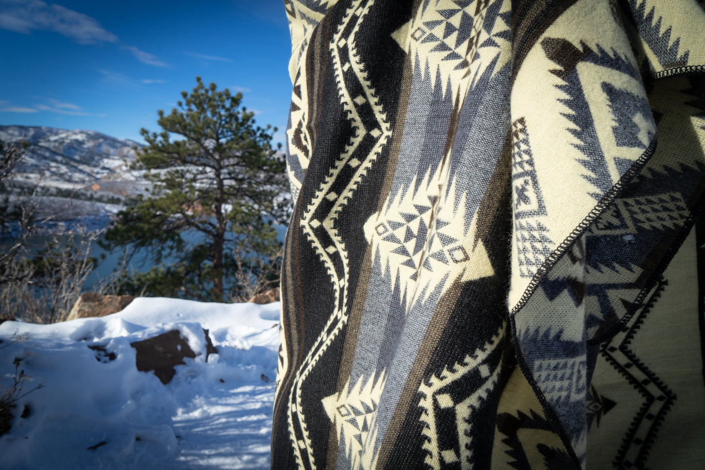 Andean Alpaca Wool Blanket - Slate