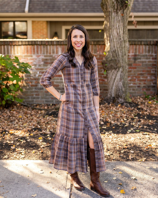 Button Front Tiered Dress