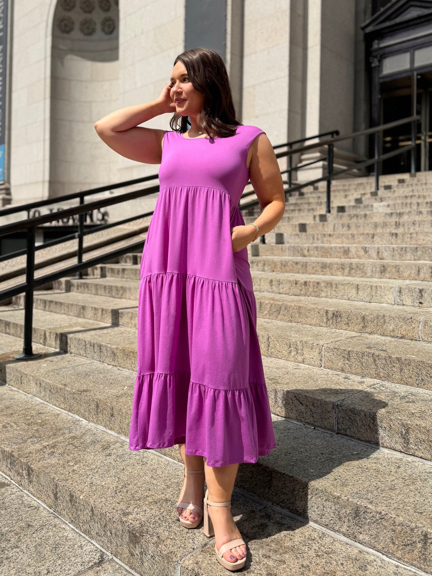 DARCY dress in Magenta Bloom