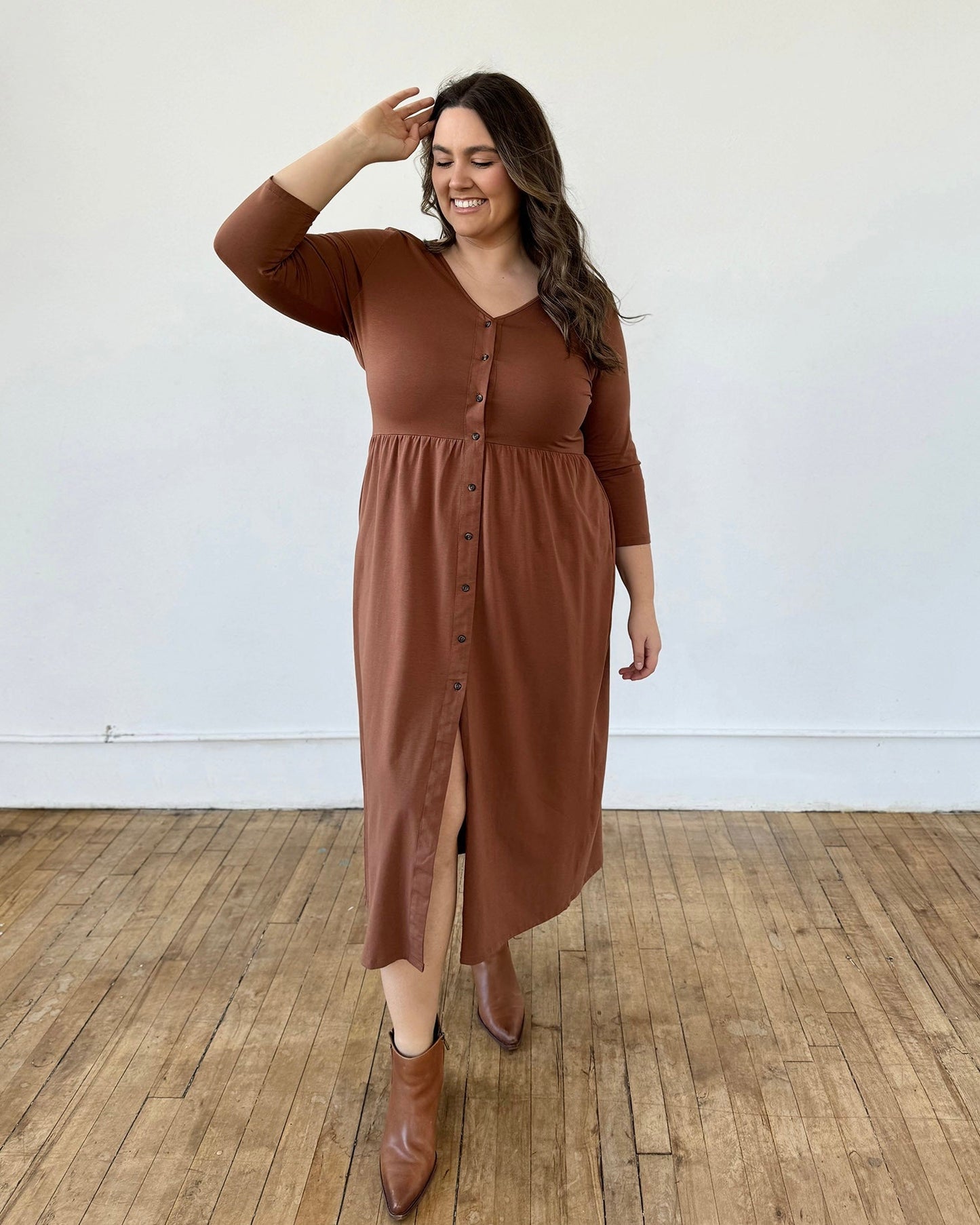 SOFIA dress in Cacao Brown