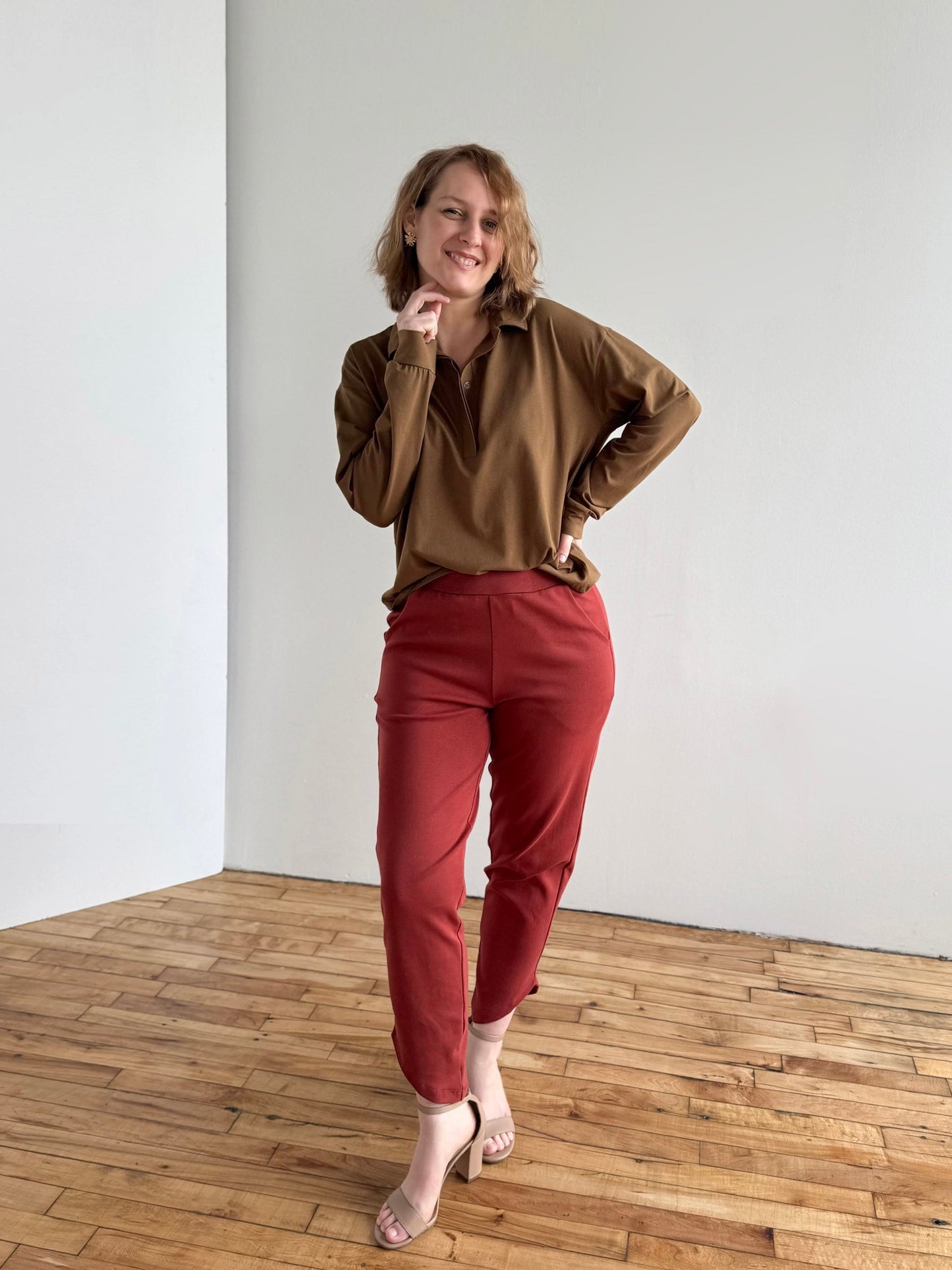 MICAH jersey top in Kona Brown