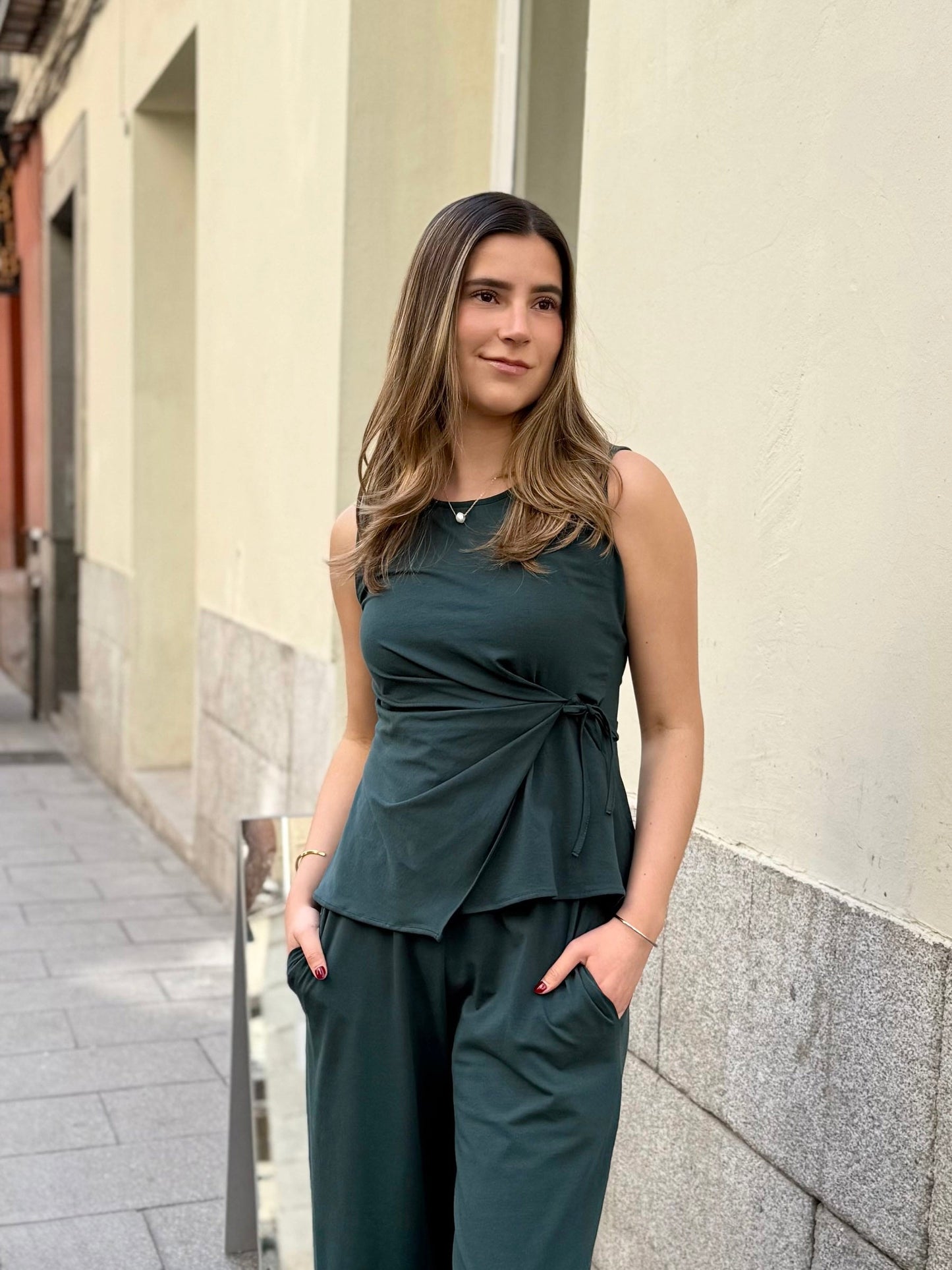 ANDRI jersey pants in Deep Pine