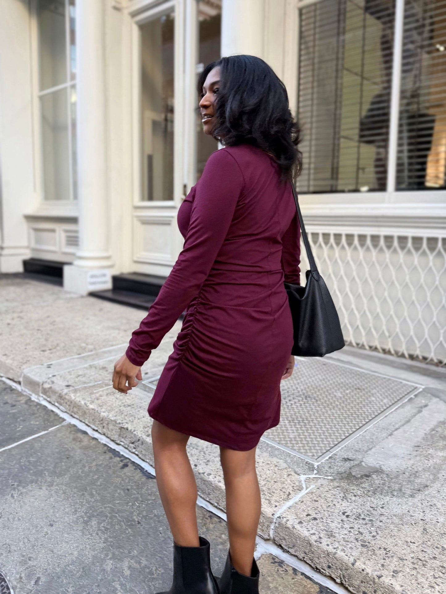 VIENNA dress in Merlot