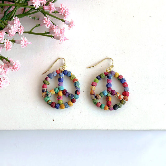 Kantha Milieu Peace Earrings