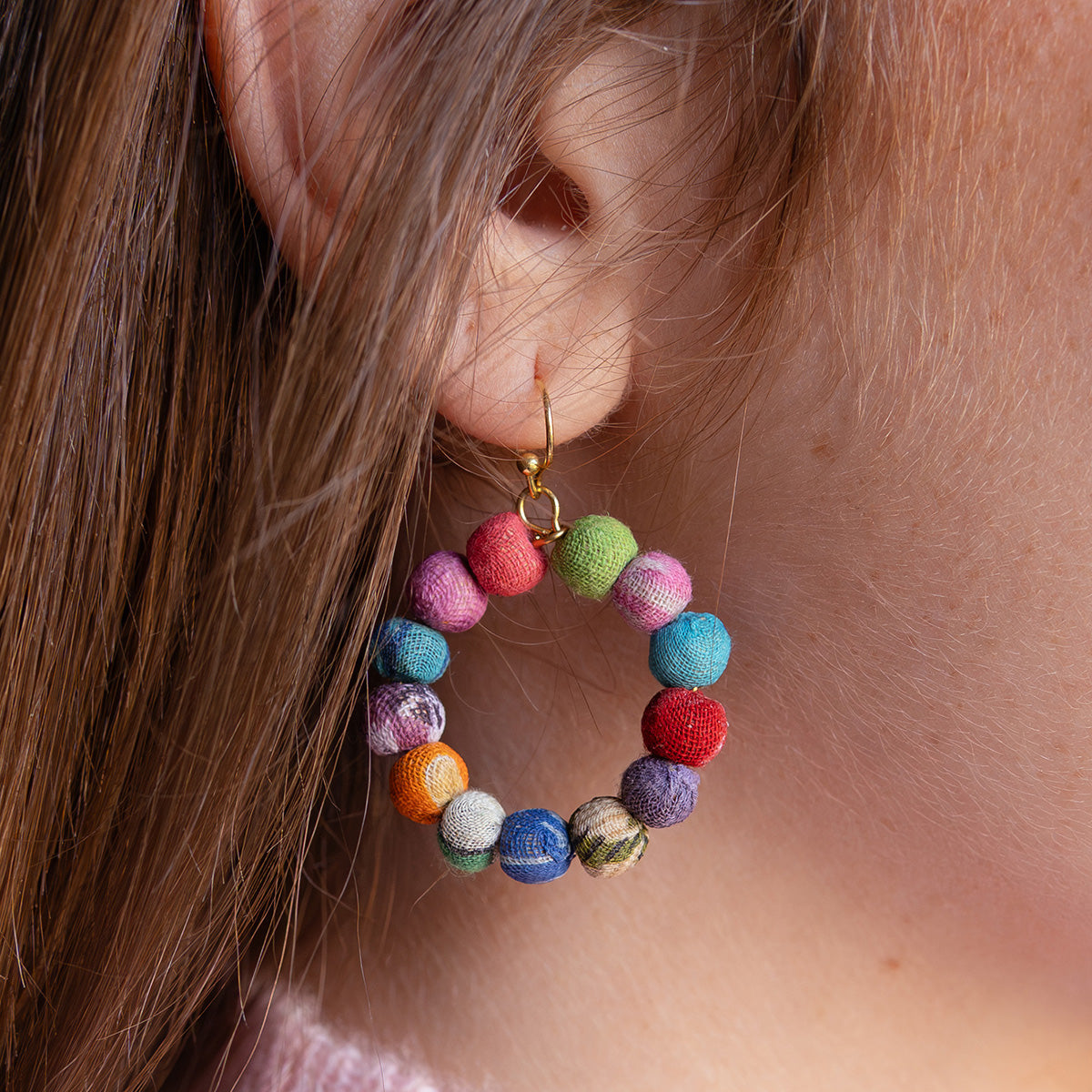 Kantha Classic Petite Hoops