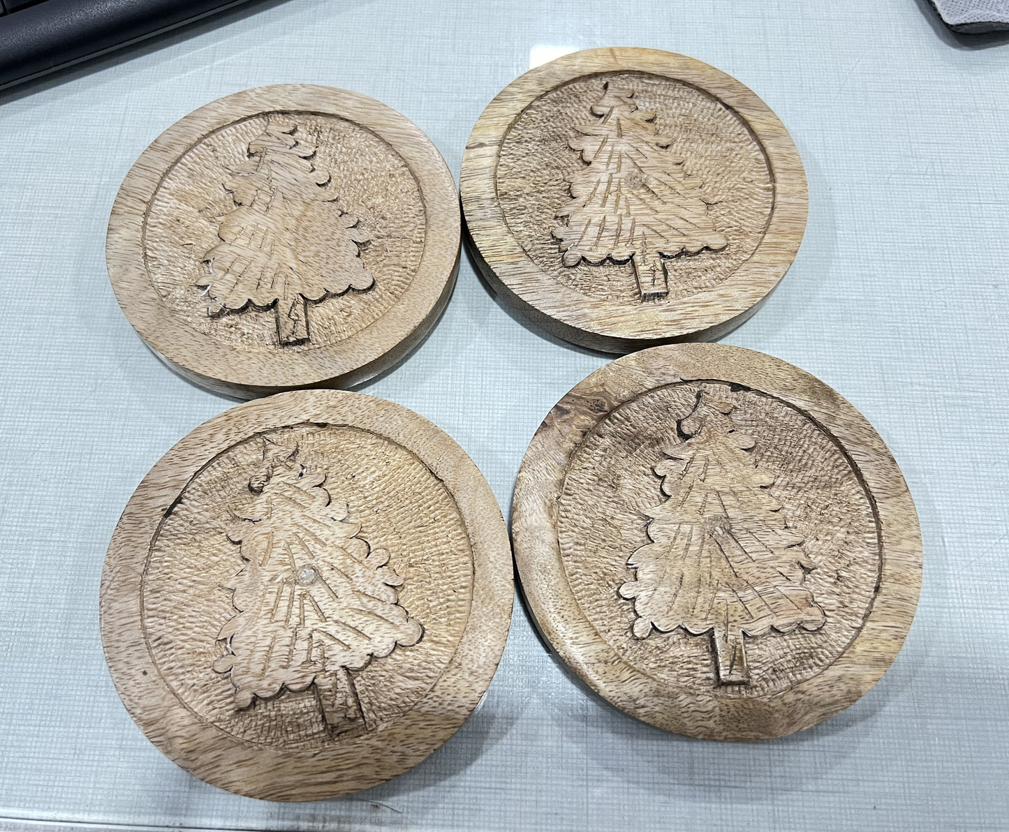 Evergreen 4 Coasters & Trivet Set