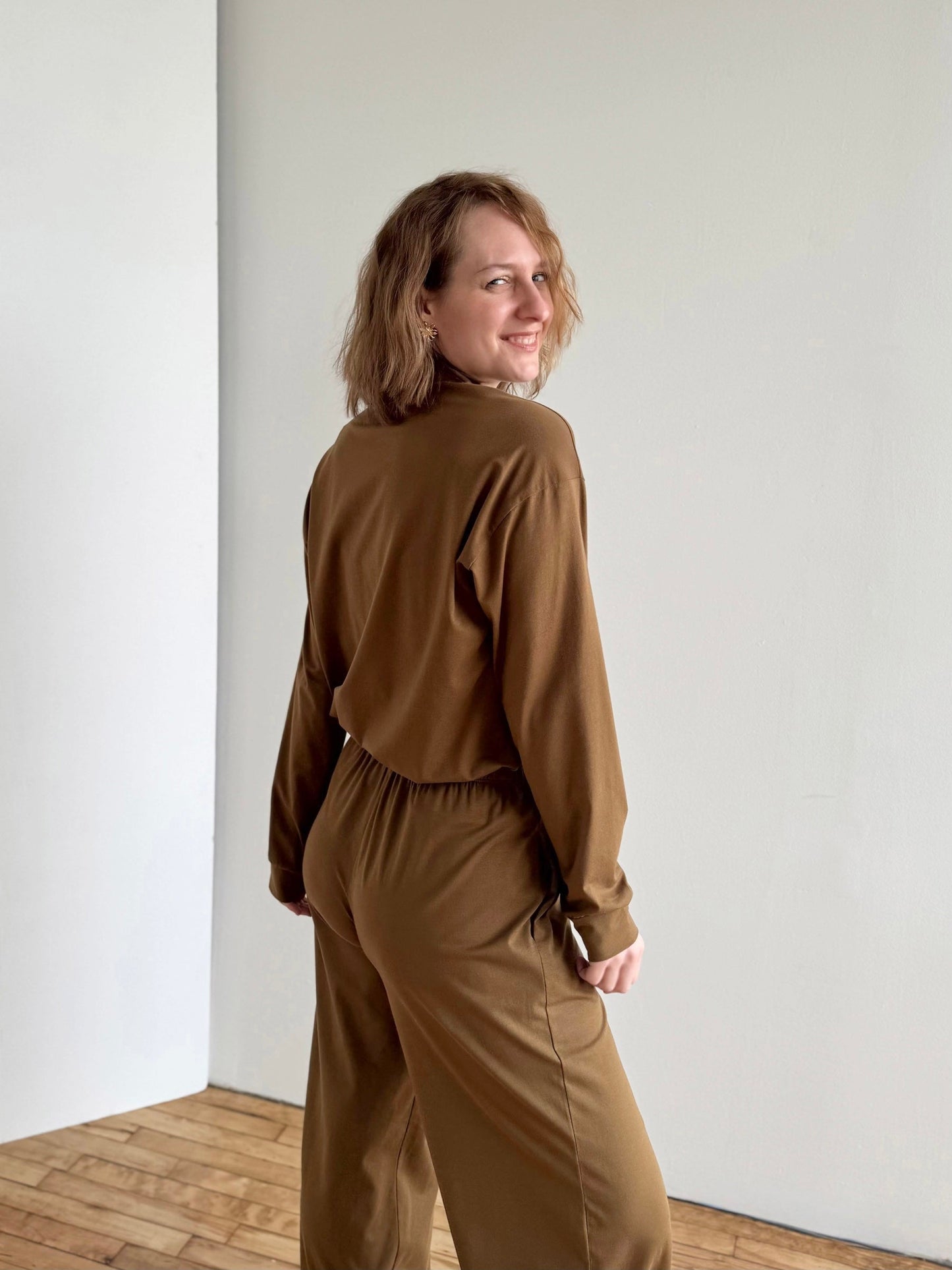 ANDRI jersey pants in Kona Brown