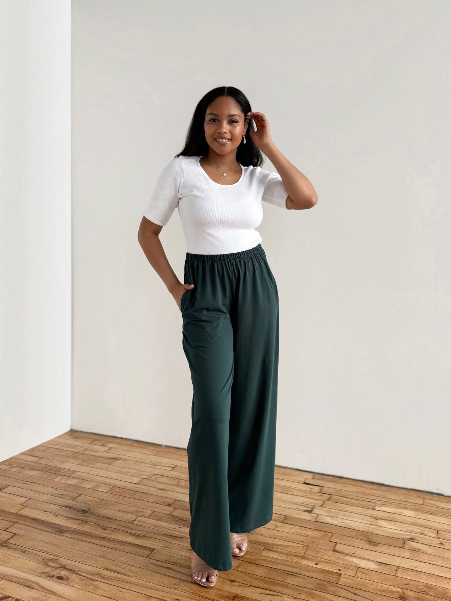 ANDRI jersey pants in Deep Pine
