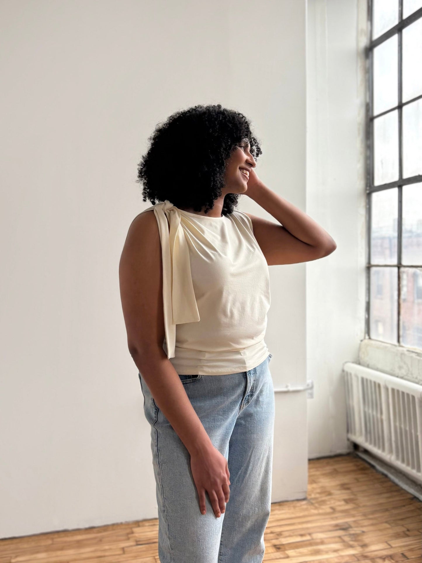 KERRINE top in Chalk