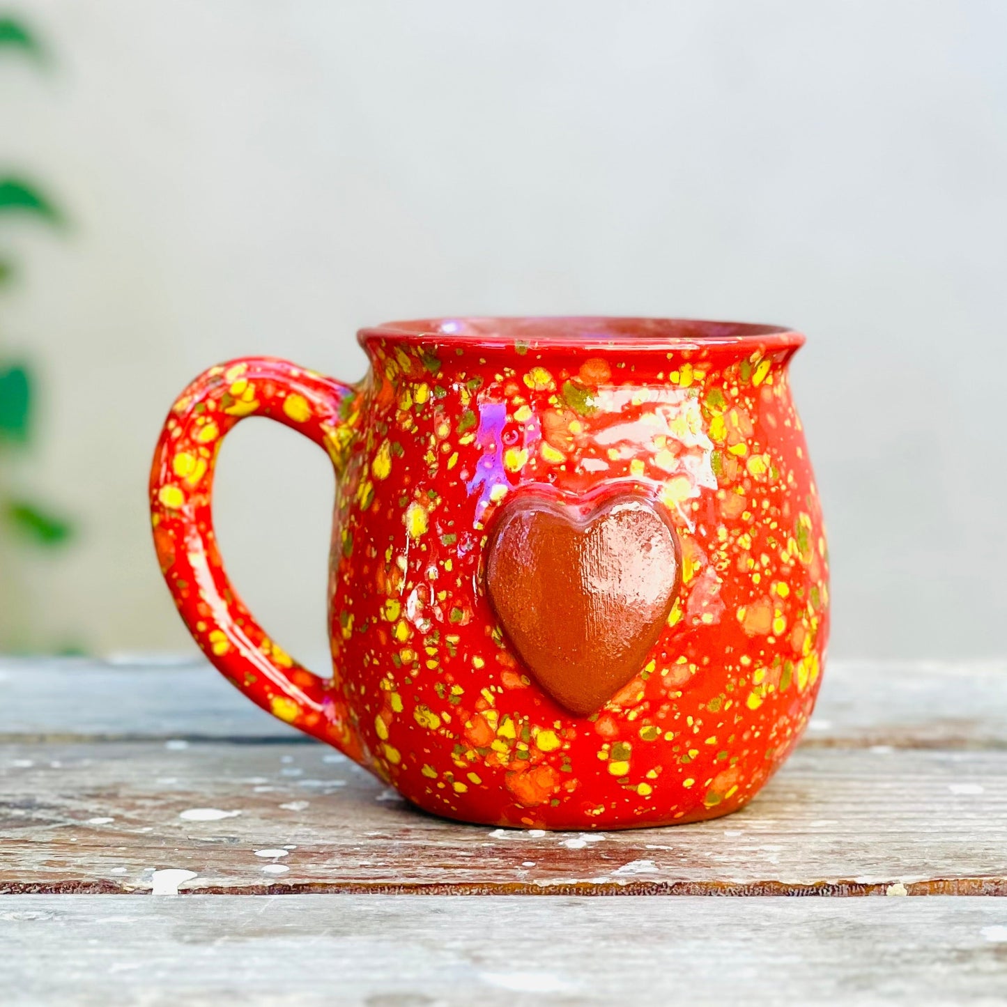 Calliope Heart Mug - Speckled Red