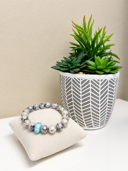 EXCLUSIVE Grey Spotted Jasper Bracelet