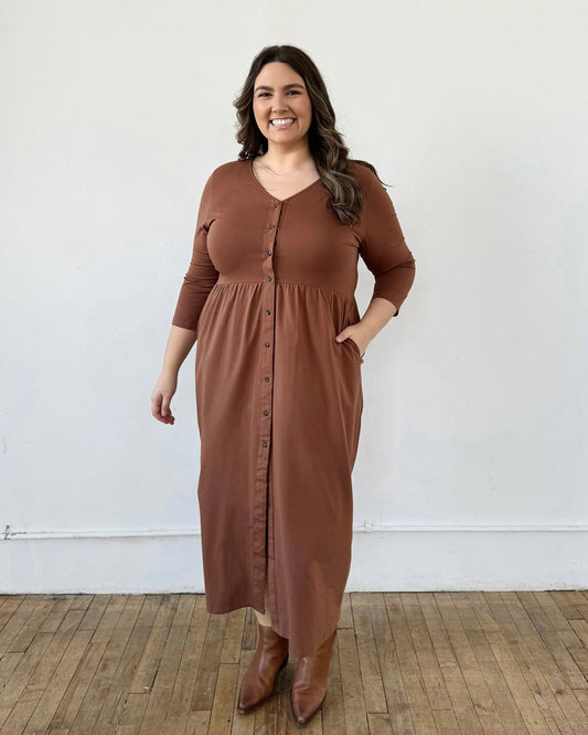 SOFIA dress in Cacao Brown