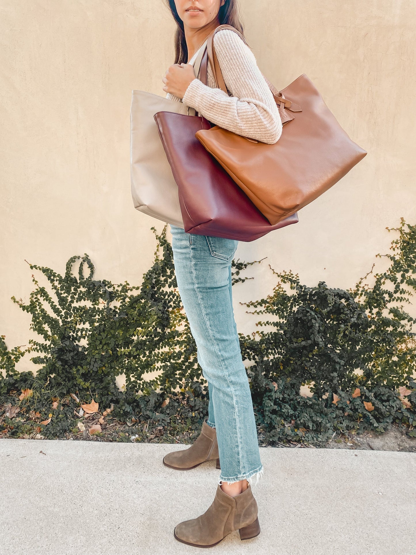 Martina Leather Tote - 5 Color Options