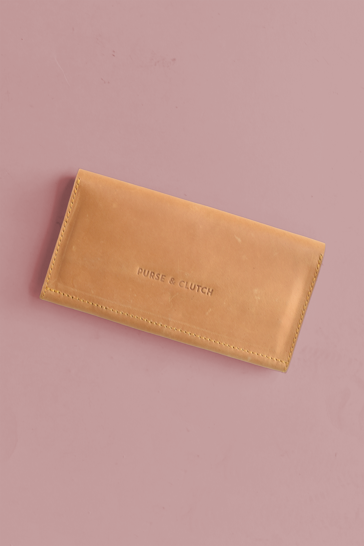 Scalloped Fold Over Leather Wallet