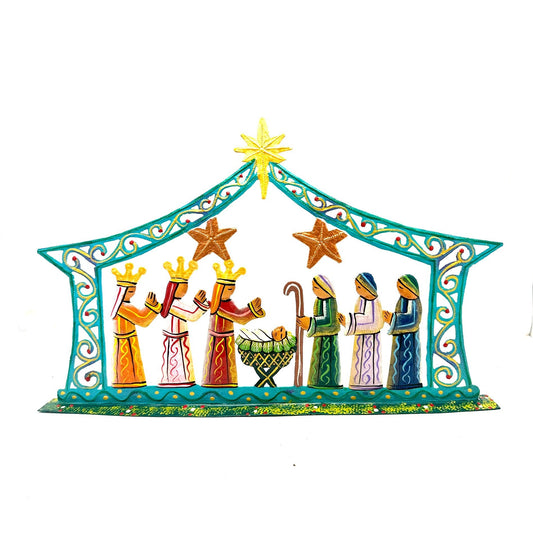 Staff Favorite Turquoise Standing Nativity
