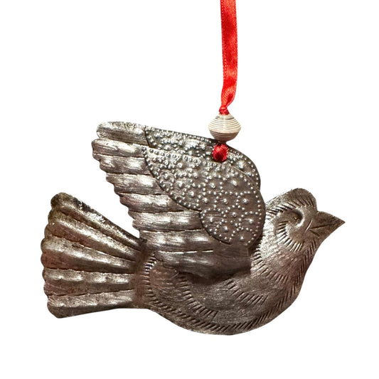 Steel Winged Bird Ornament