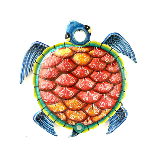 Oil Drum Top Red Turtle