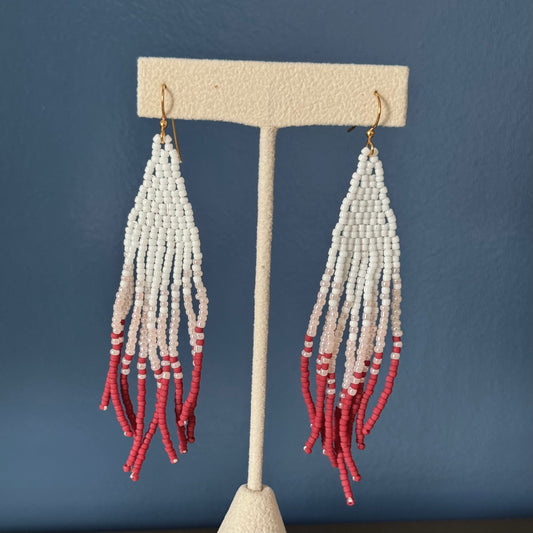 EXCLUSIVE Batey Fringe Earrings - Pink