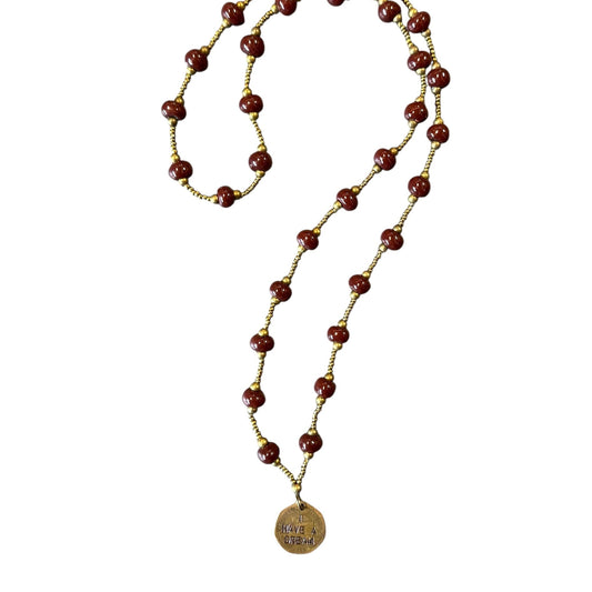 I Have A Dream Coin Necklace- Dark Burgundy