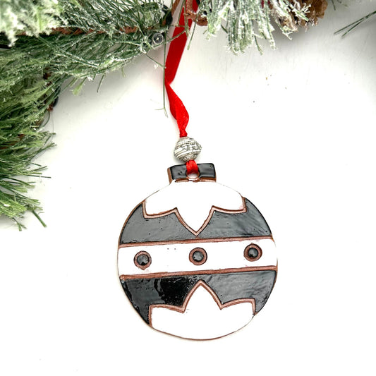 Black and White Ceramic Ornament