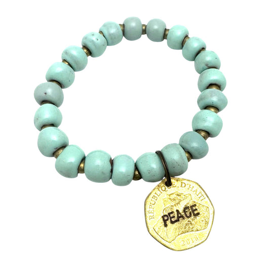 Ceramic Charm Bracelet - Peace