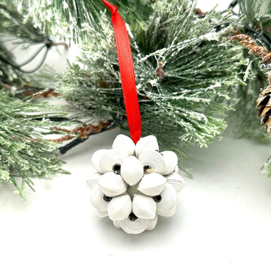 Cereal Box Bead Popcorn Ornament- Bright White