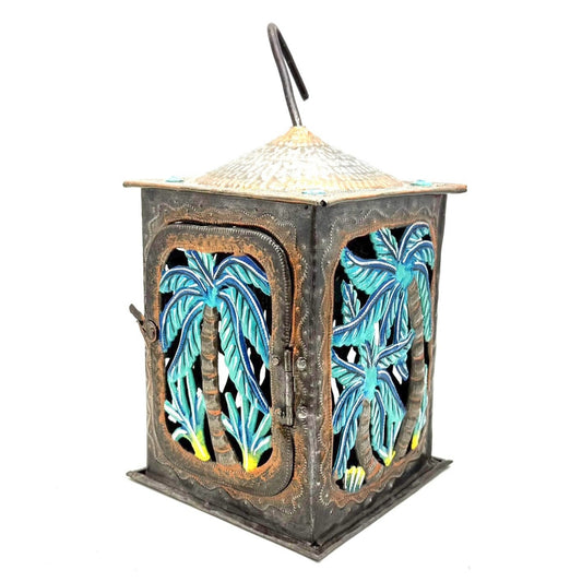 Painted Palm Hanging Lantern
