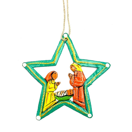 Star Nativity Ornament- Turquoise