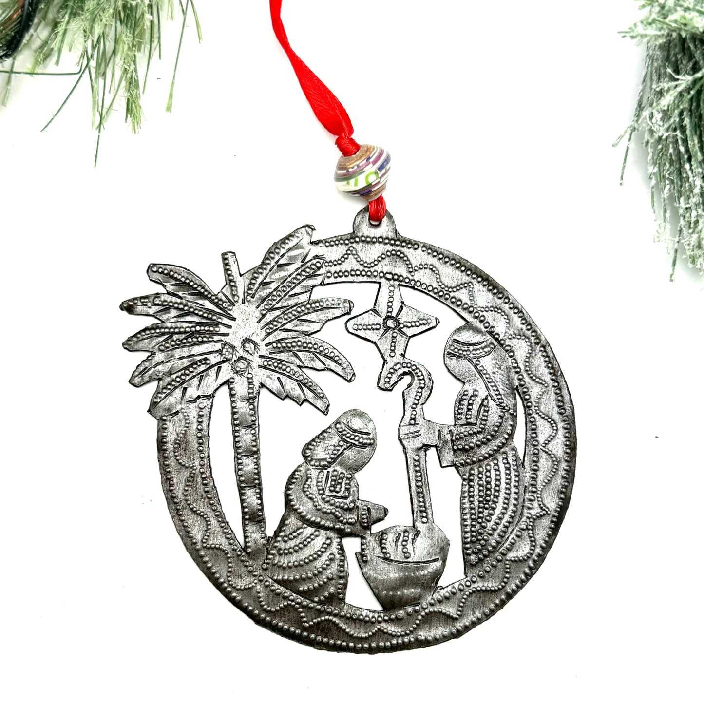 Palm Nativity Ornament