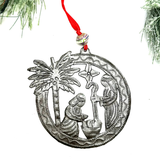Palm Nativity Ornament