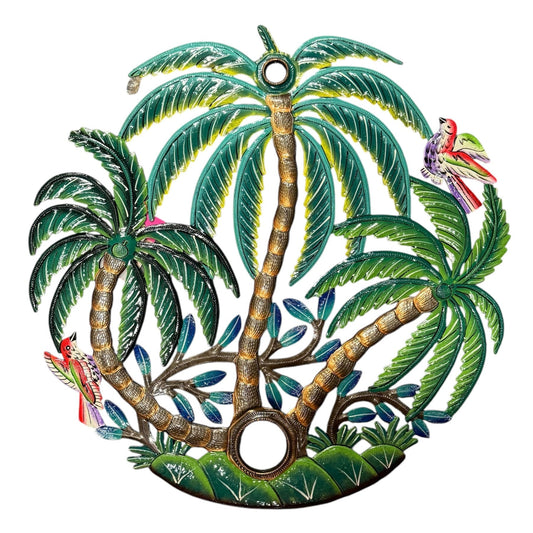 Green Palm Trees Oil Drum Top