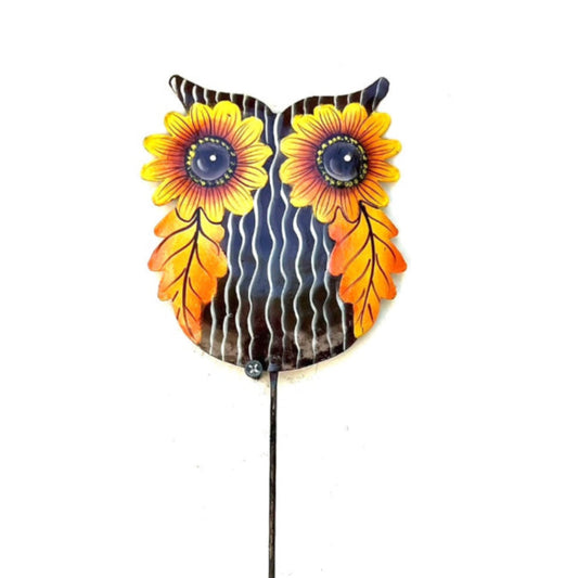 Sunflower Owl Garden Stake