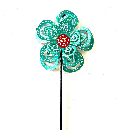 Turquoise 3-D Garden Stake