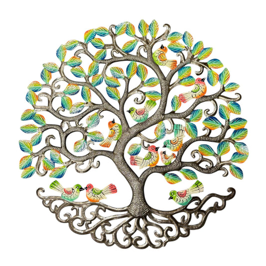Colorful Tree of Life with Birds