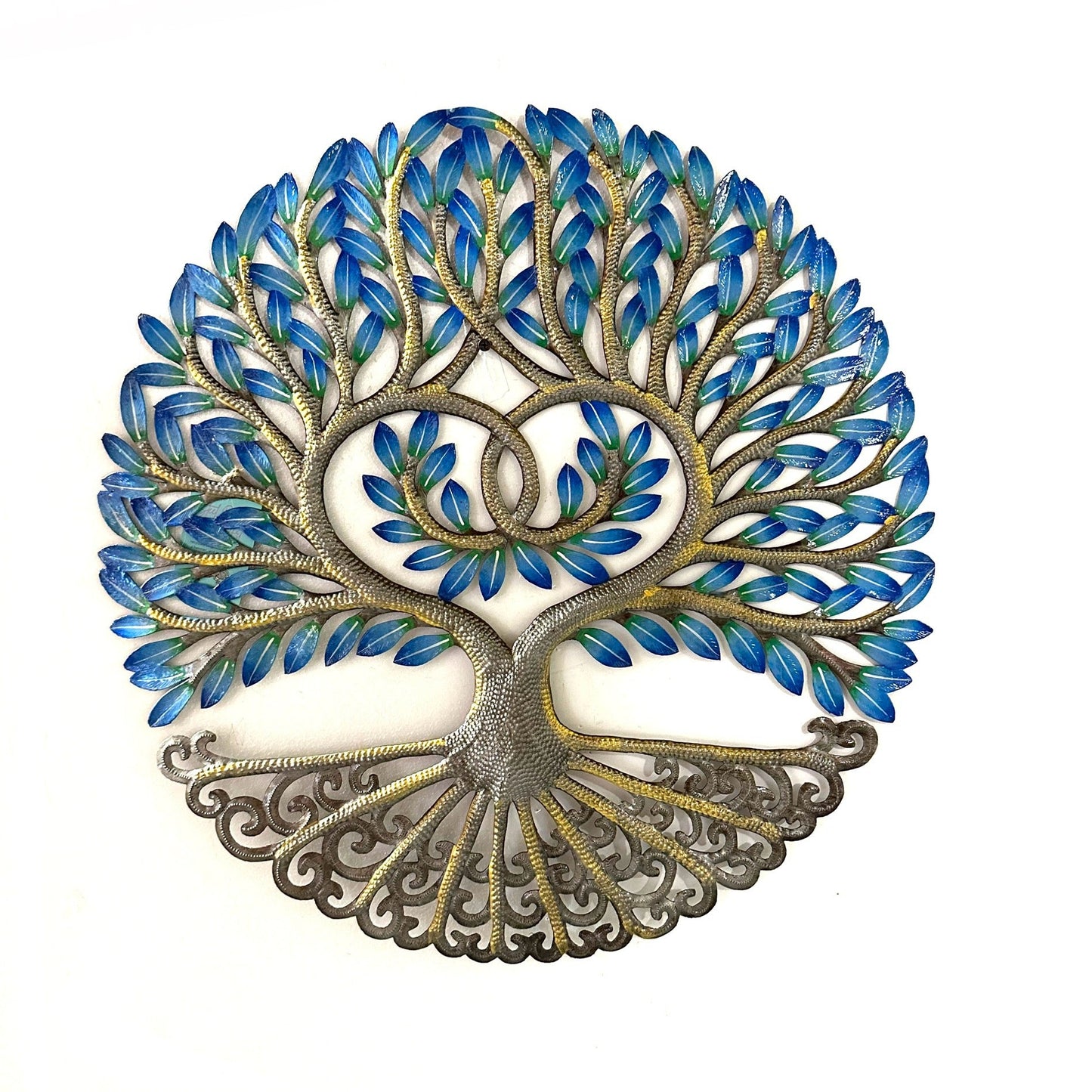 Electric Blue Tree of Life with Heart