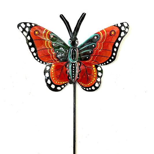 Black and Red Butterfly Garden Stake