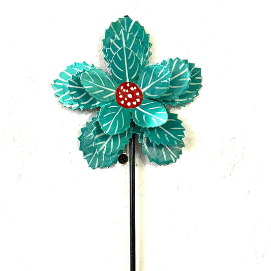 Turquoise 3-D Garden Stake 2