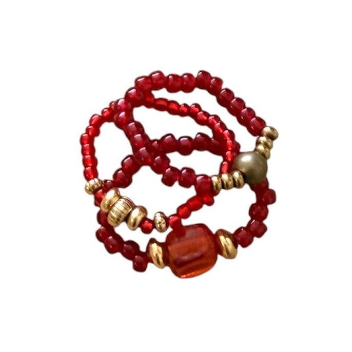 Ruby Stacker Rings- Set of 3