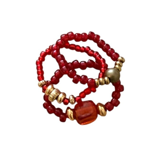 Ruby Stacker Rings- Set of 3