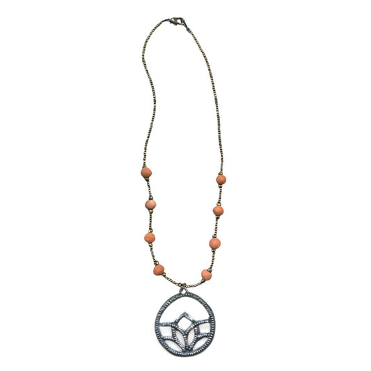 Lotus Round Medallion Necklace
