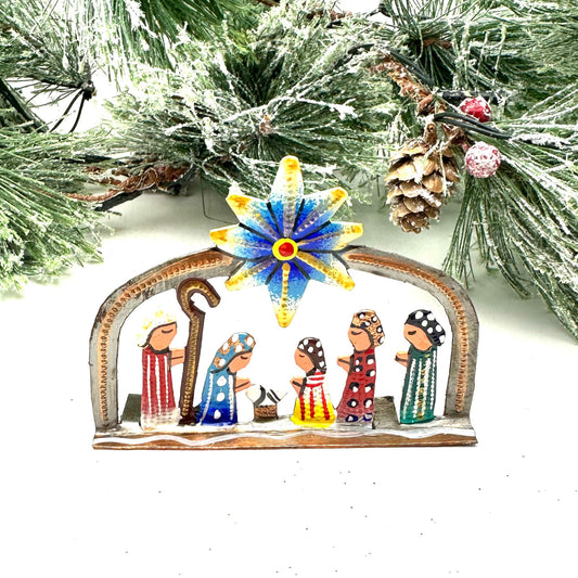 Painted Dome Mini Standing Nativity