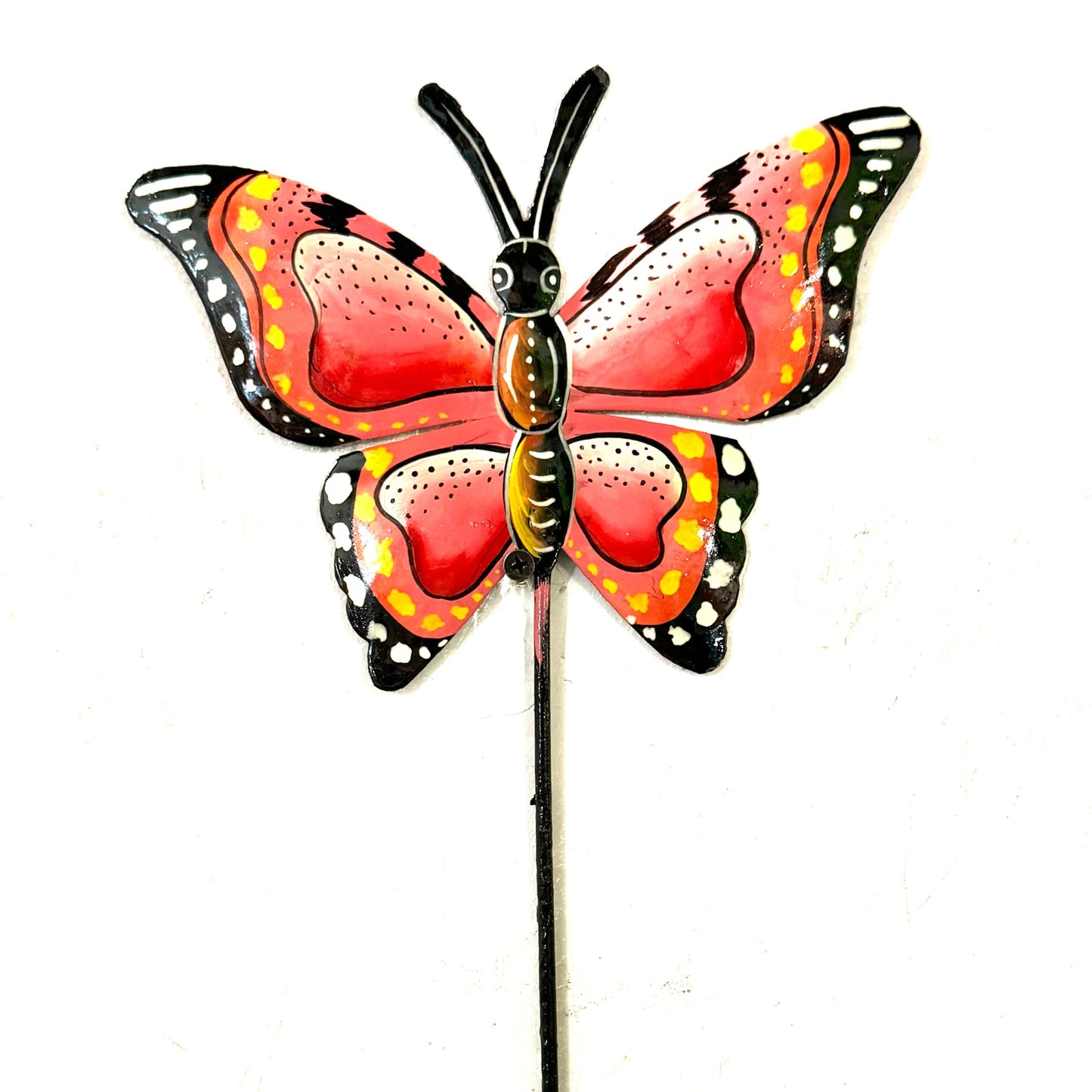 Coral Pink Butterfly Garden Stake