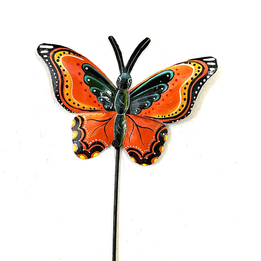 Orange Butterfly Garden Stake