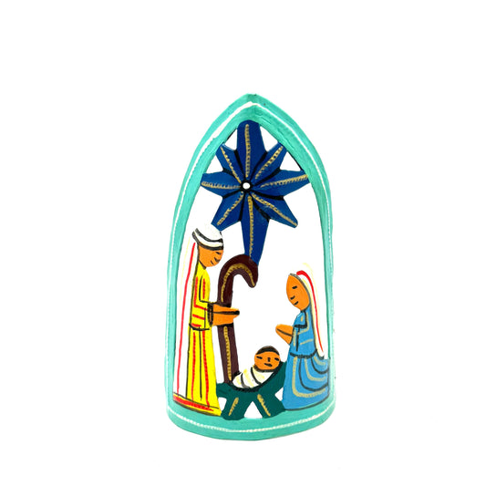 Pointed Standing Nativity- Turquoise