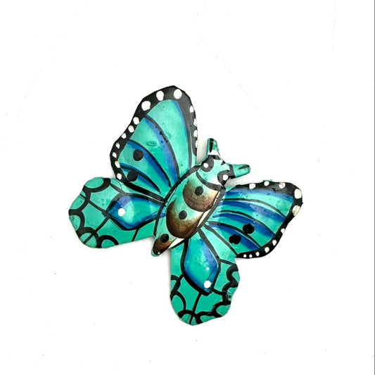 Painted Steel Drum Butterfly Magnet